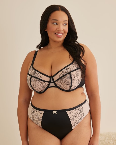 Underwire Unlined Bra with Embroidery - Déesse Collection