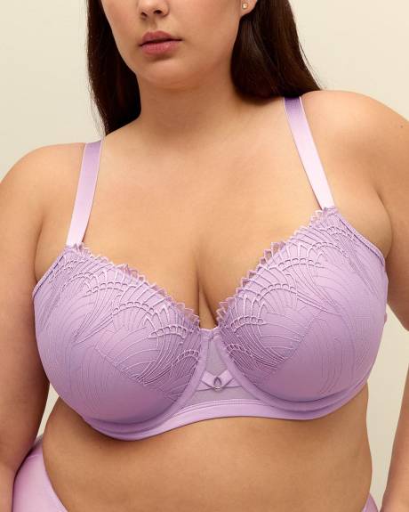 Lavender Lace Padded Balconette Bra - Déesse Collection