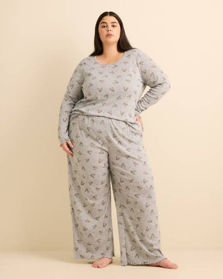 Heather Grey Bambi Pointelle Pyjama Pant - ti Voglio