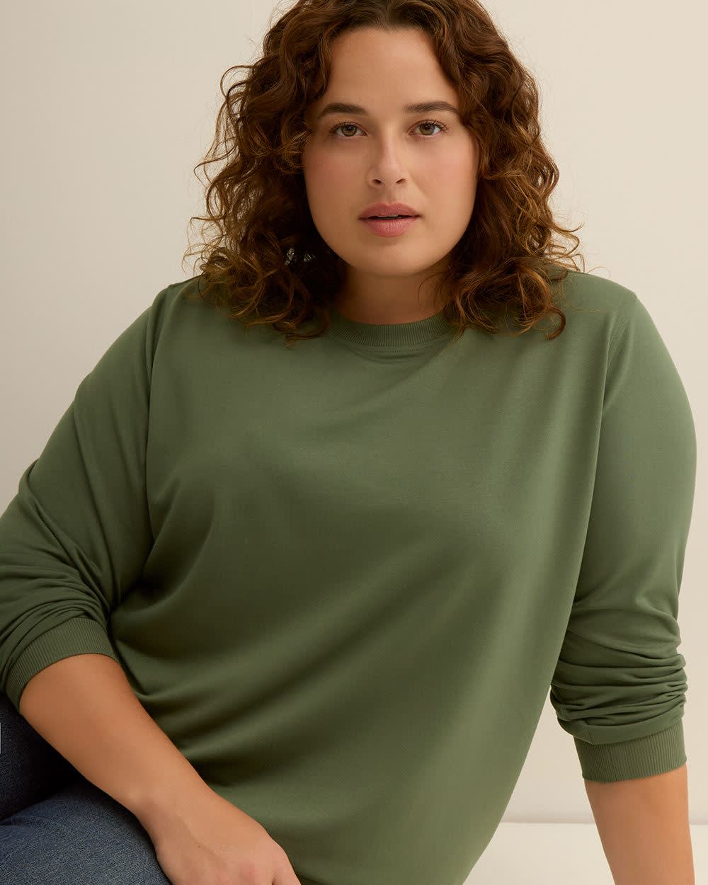 Boyfriend-Fit Crewneck Sweatshirt - PENN. Essentials Boyfriend-Fit Crewneck Sweatshirt - PENN. Essentials