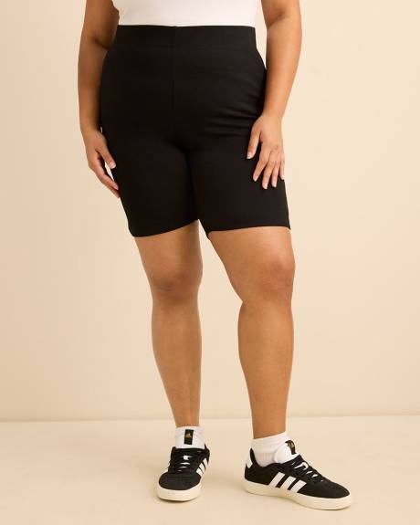 Textured Geo Bike Short With Side Slit