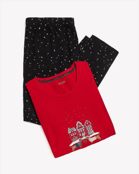 Ensemble-pyjama tunique et legging avec imprimé de chiens-saucisses - ti Voglio