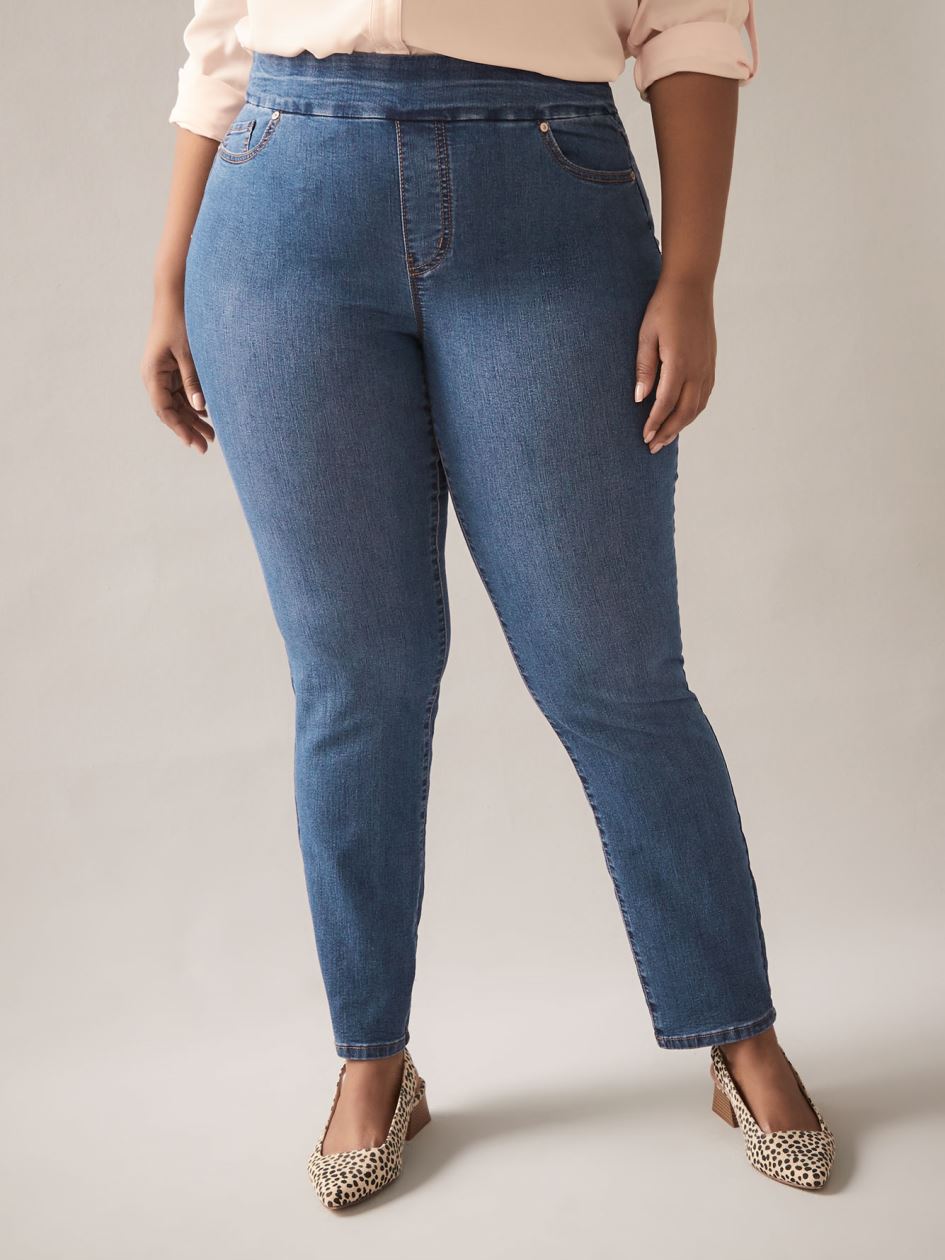 Savvy, Petite, Straight Leg Blue Jeans - In Every Story