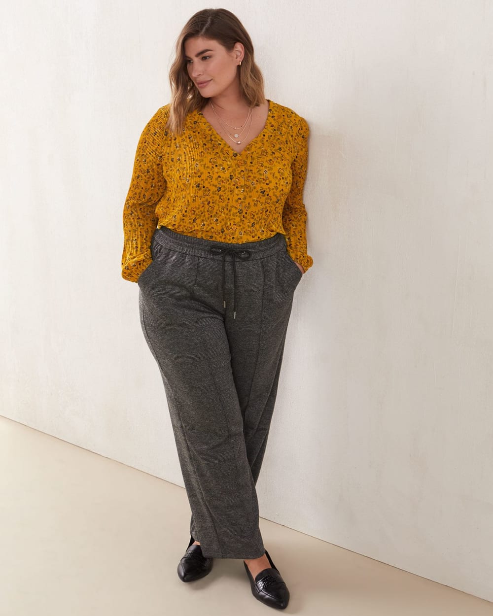 Jacquard Knit Wide-Leg Jogger Pant - In Every Story