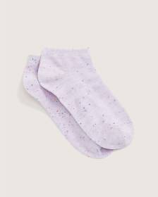 Speckled Yarn Ankle Socks, Purple
