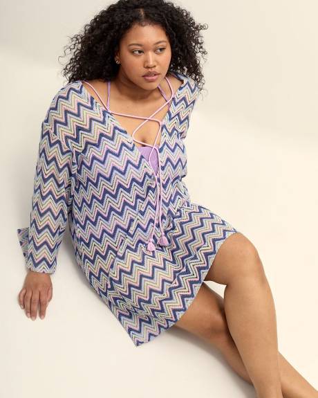 Multicolour Fishnet Swim Cover-Up Dress