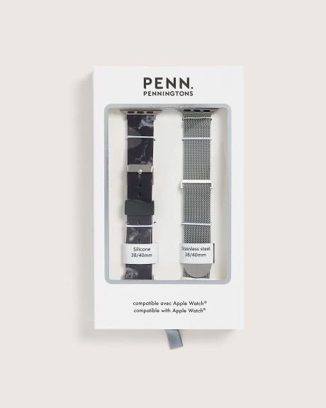 Two-Piece Set Silicone and Mesh Apple Watch Straps