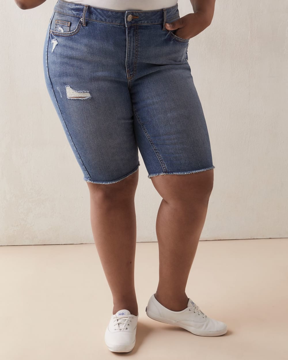 denim bike shorts