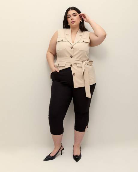 Responsible, Black Savvy-Fit Cropped Pants with Pockets