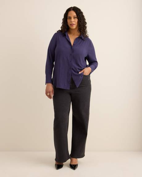 Long-Sleeve Long Tuxedo Shirt