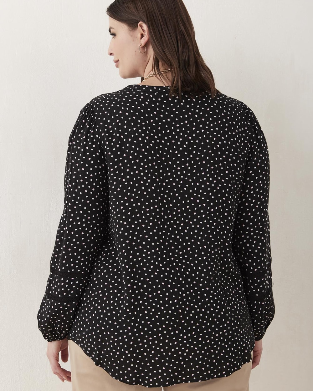 Printed Blouse with Long Balloon Sleeves