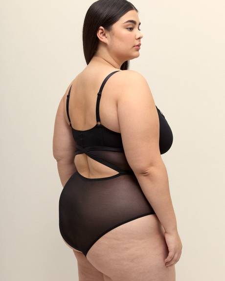 Sexy Black Underwire Lace Bodysuit - Déesse Collection