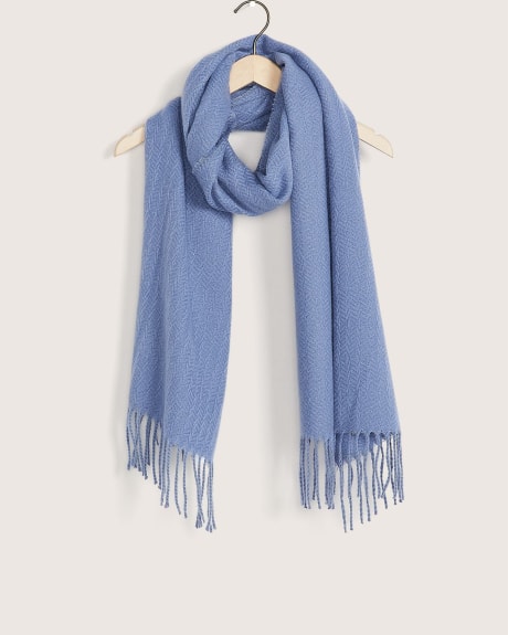Écharpe tissée avec franges