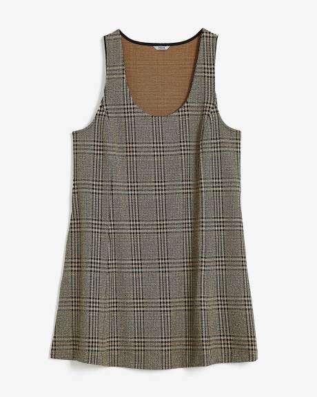Sleeveless Plaid Knit Dress