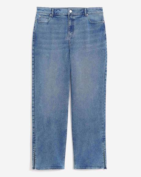 Responsible, Straight-Leg Jeans with Side Slit, Medium Wash - Addition Elle