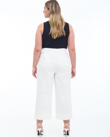 Responsible, Curvy-Fit Wide-Leg Cropped White Jeans - Addition Elle