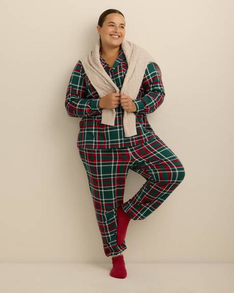 Ensemble-pyjama brossé à carreaux bleus - ti Voglio