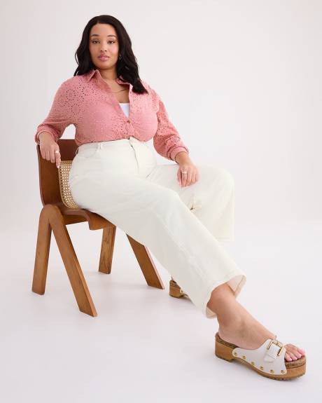 Jean blanc à jambe large coupe galbée, tissu responsable - d/C JEANS