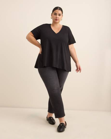 V-Neck Short-Sleeve Swing Top