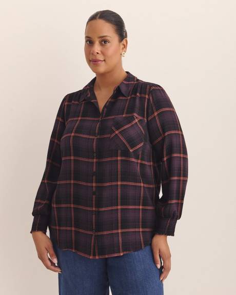 Plaid Long Buttoned-Down Shirt