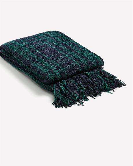 Grand foulard châle en chenille à carreaux - ti Voglio