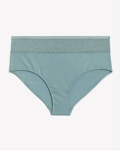 Blue Satin Full Brief with Lace Band - ti Voglio