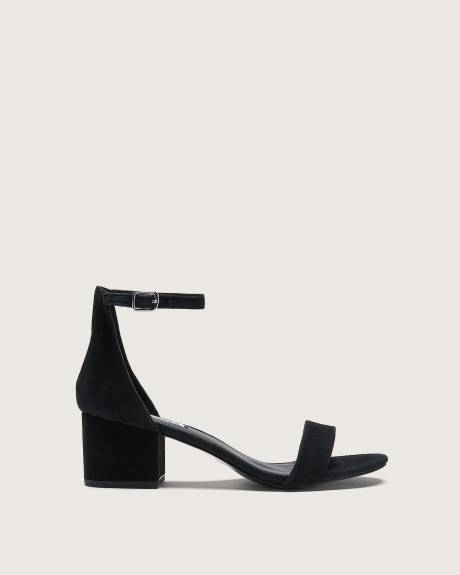 Wide Width, Irene Black Suede Block Heel Sandal - Steve Madden