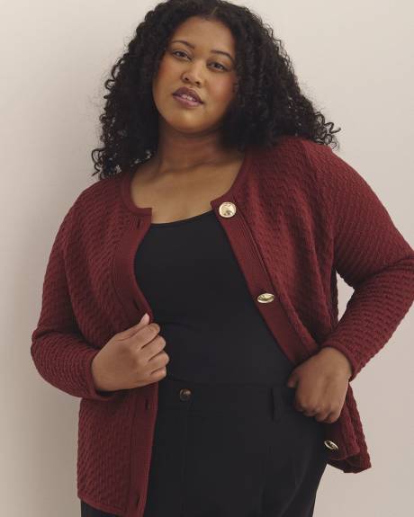 Fancy Stitch Cardigan Sweater