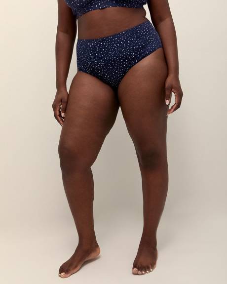 Culotte échancrée en coton bleu à motif de coeurs - ti Voglio