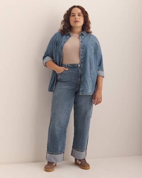 Denim Buttoned-Down Shirt
