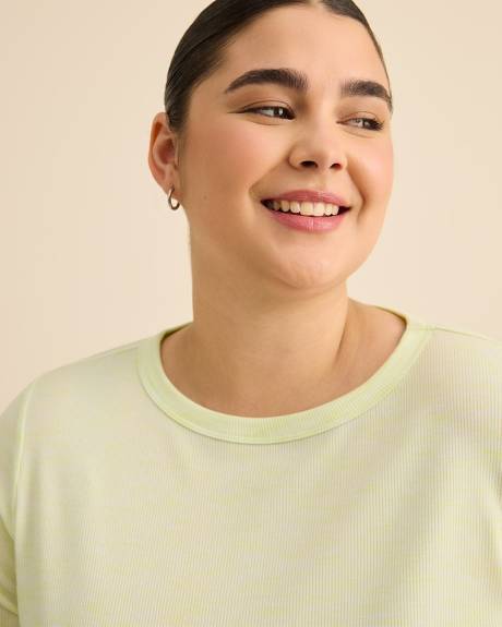 Heather Ribbed Short-Sleeve T-Shirt - Active Zone