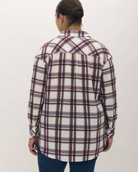 Buttoned-Down Plaid Shirt - Addition Elle
