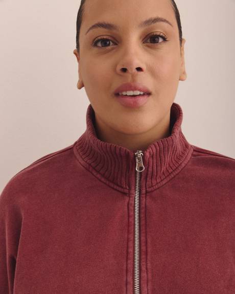 Chandail en coton à enfiler à col montant zippé - Active Zone