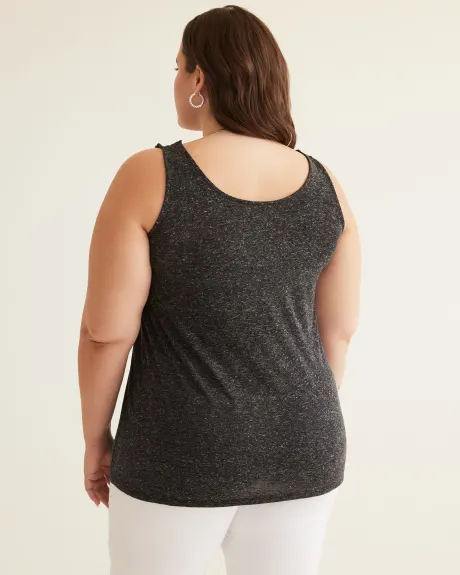 Camisole avec encolure en U et bretelles élastiques, mélange de lin