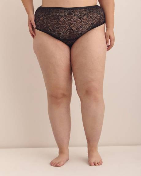 Black Lace Sexy High Cut Brief - Déesse Collection