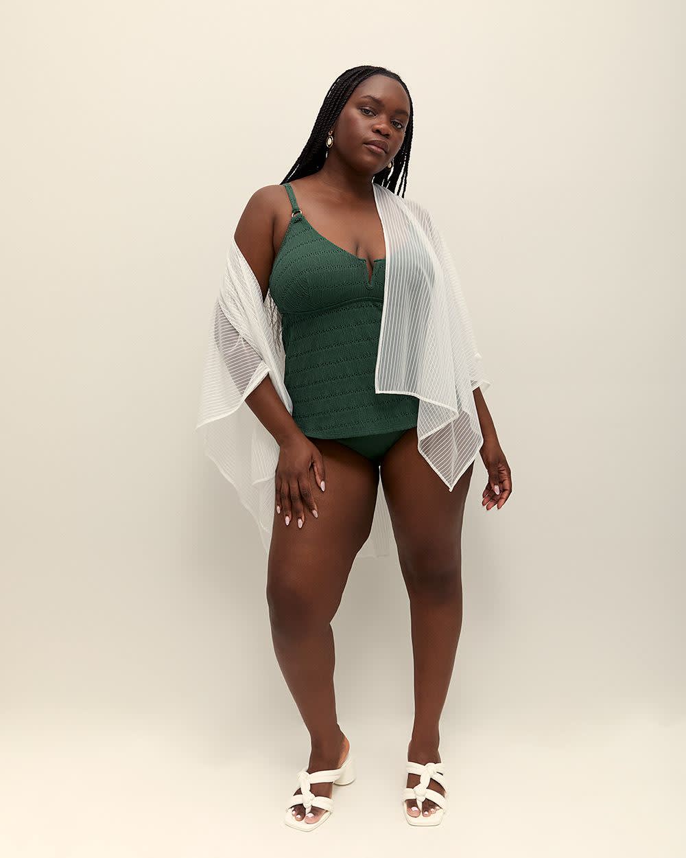 Textured Tankini Top with V-Wire Neckline