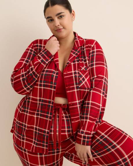 Ensemble-pyjama brossé à carreaux rouges - ti Voglio