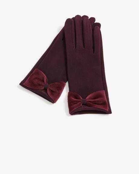 Gants habillés en tricot avec boucle au poignet