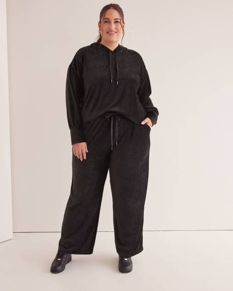 Ribbed Velvet Wide-Leg Pant - Active Zone
