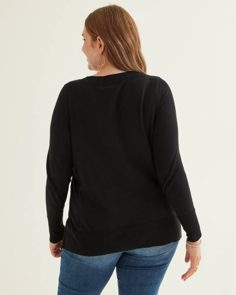 Fine Gauge Cotton Blend Sweater
