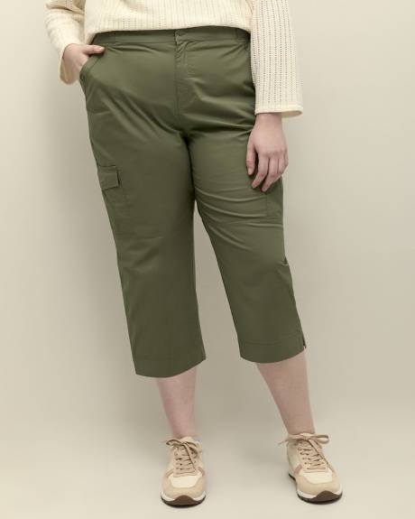 Cotton Capri with Ribbed Waistband