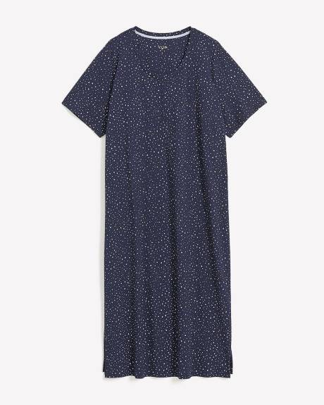 Chemise de nuit foncée longue à motif de coeurs - ti Voglio