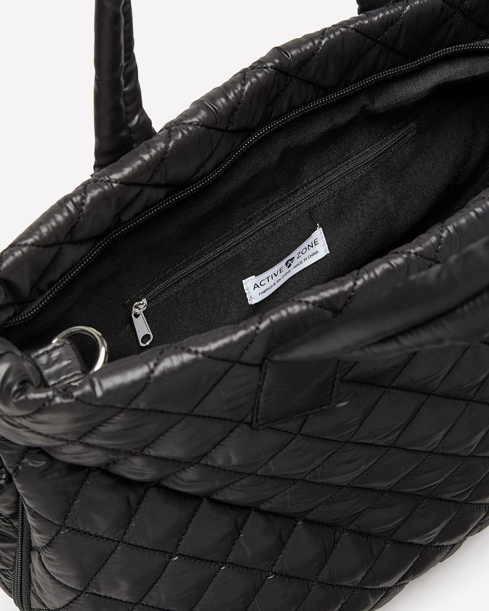 Black Quilted Tote Bag Active Zone Penningtons