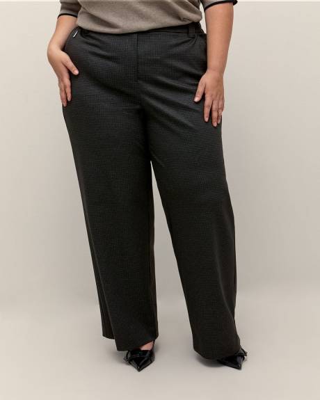 Pantalon essentiel en pointe de Rome à jambe large, coupe petite