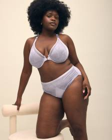 High-Cut Microfibre Brief with Lace Sides - Déesse Collection