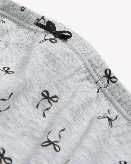 Culotte classique en coton chiné gris à motif de boucles - ti Voglio