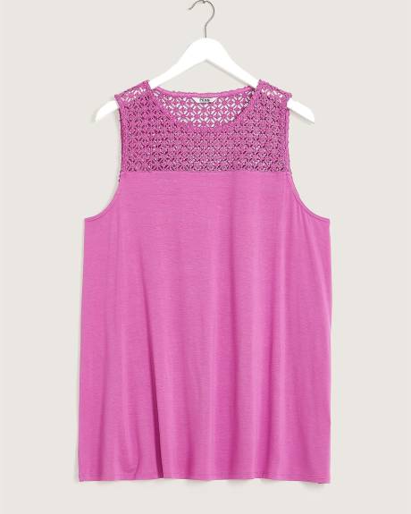 Responsible, Sleeveless Knit Top with Crochet