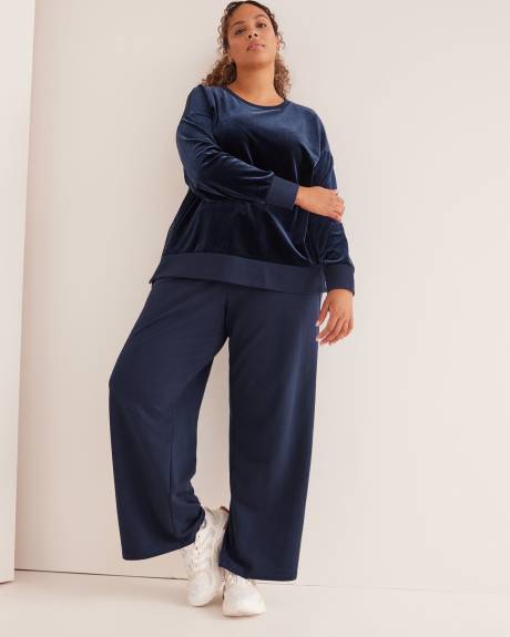 Velvet and French Terry Wide-Leg Pant - Active Zone