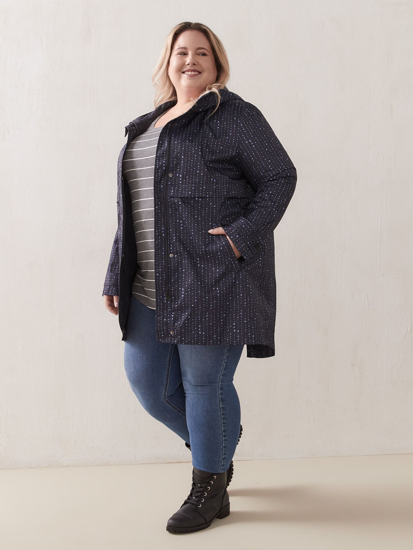 KneeLength Hooded Raincoat In Every Story Penningtons