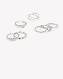 Bagues d&eacute;licates assorties, ens. de 7